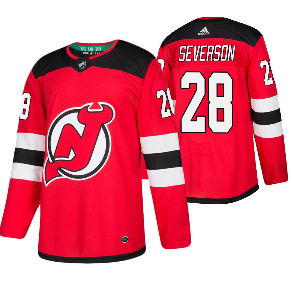 Devils Damon Severson Red Authentic Home Jersey