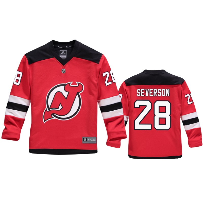 Devils Damon Severson Red Replica Player Home Jersey