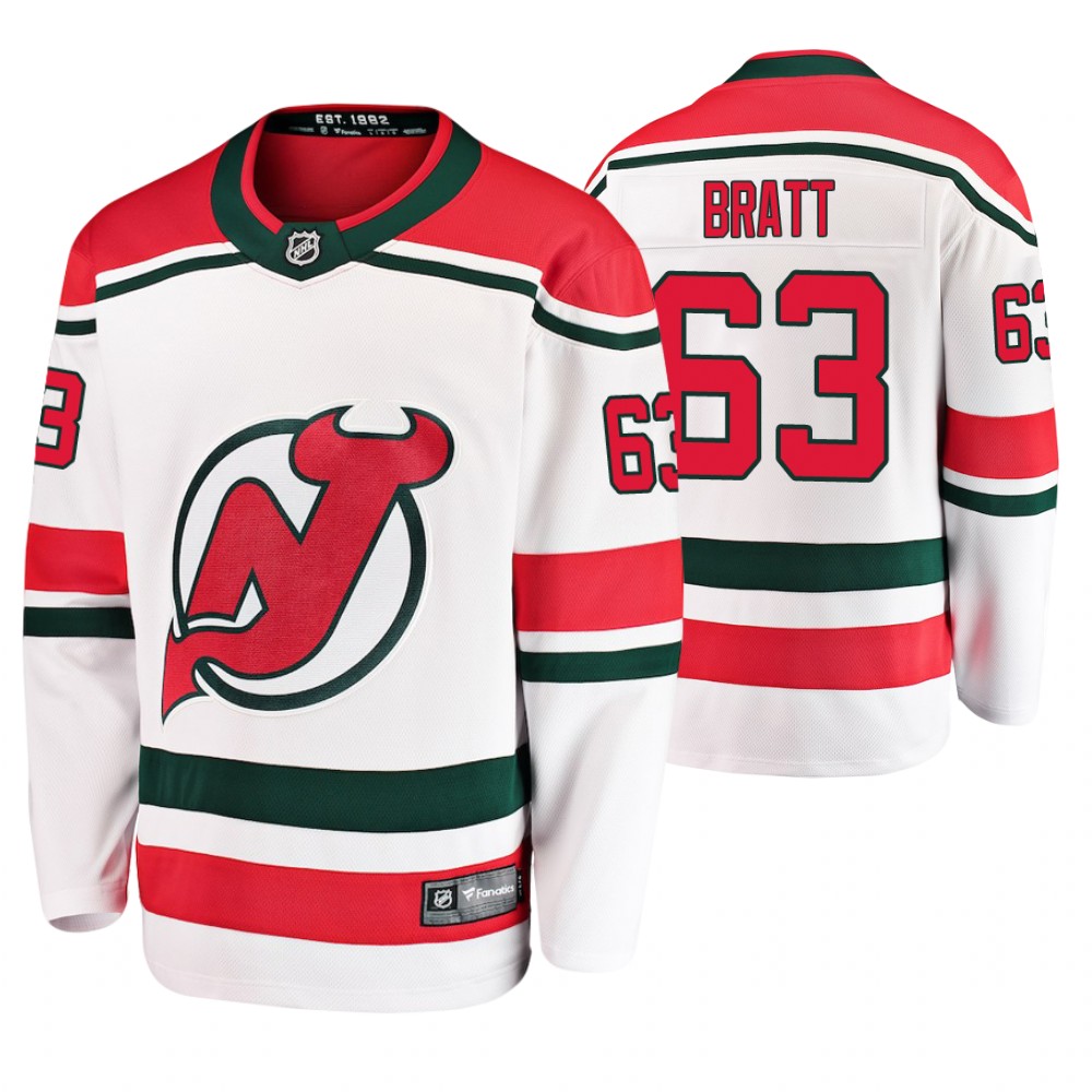 Devils Jesper Bratt white-red Alternate Breakaway Jersey