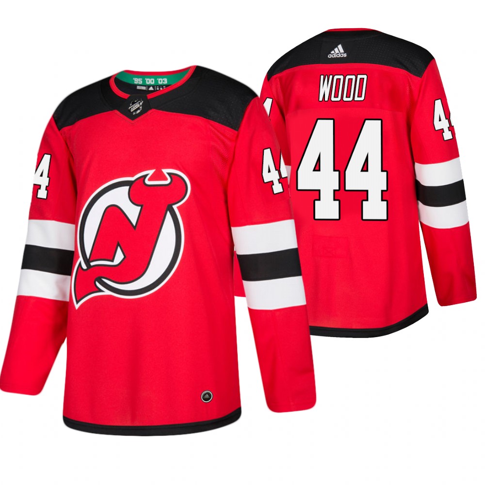 Devils Miles Wood Red Authentic Home Jersey