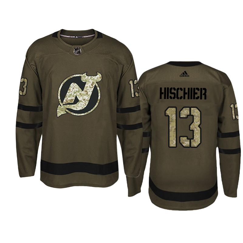 Devils Nico Hischier Camo Military Jersey