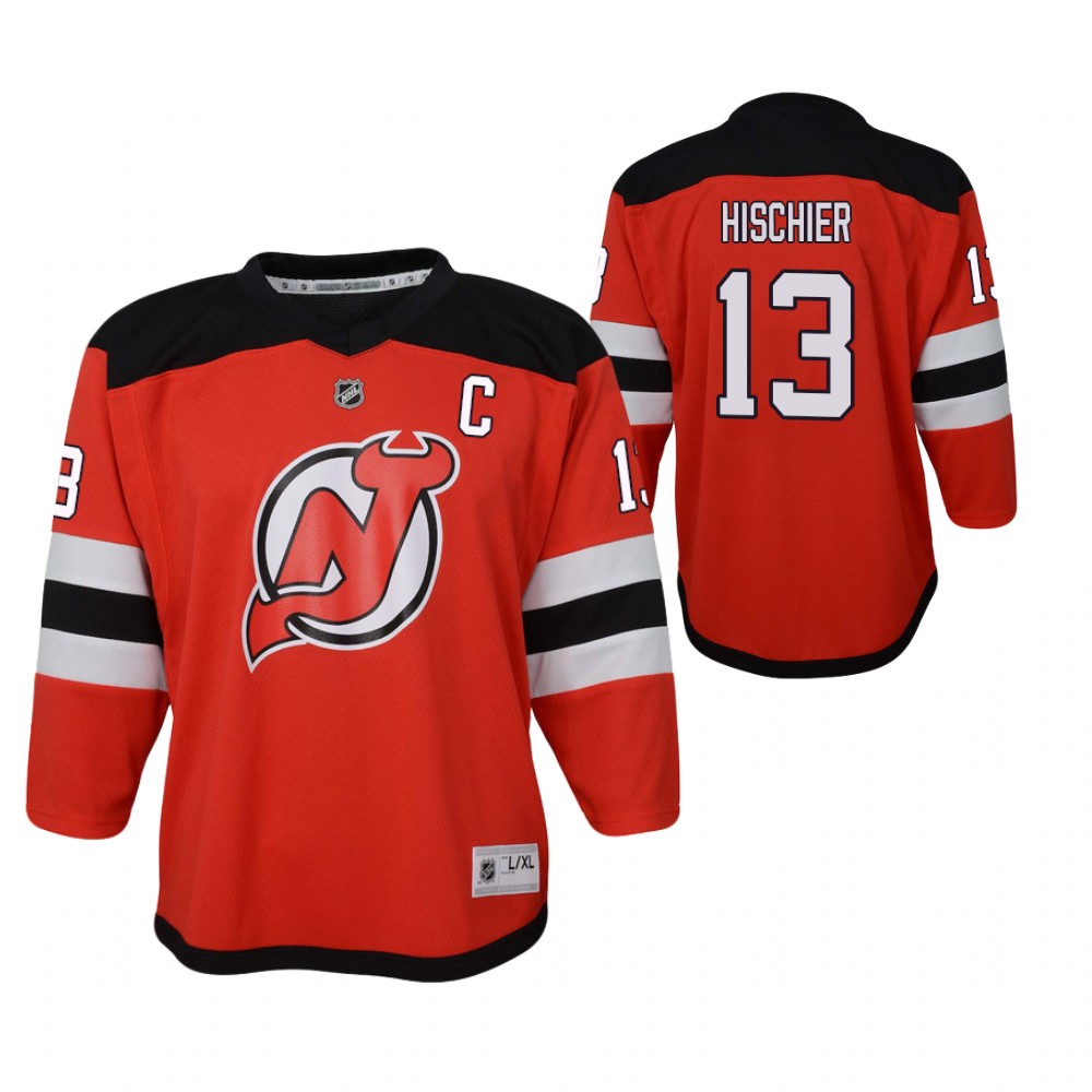 Devils Nico Hischier Home Jersey Youth 2021 Captain