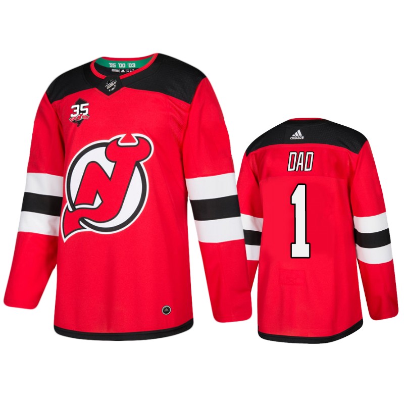 Devils Red Number 1 Dad Father's Day Jersey