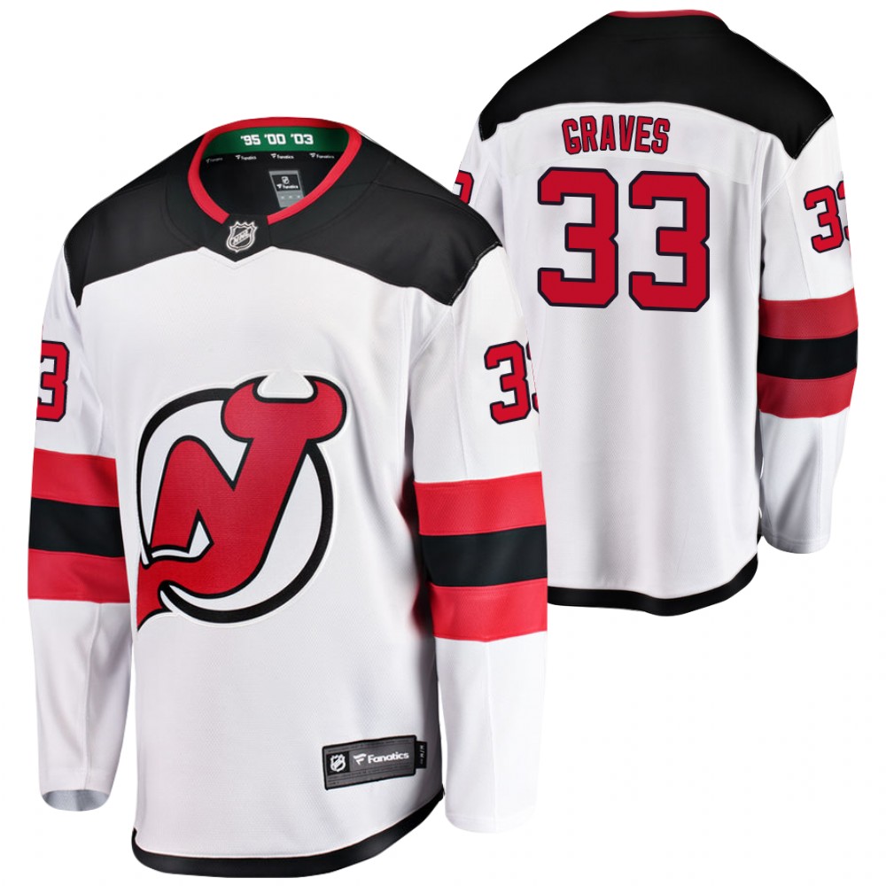 Devils Ryan Graves Jersey Away White Player Men