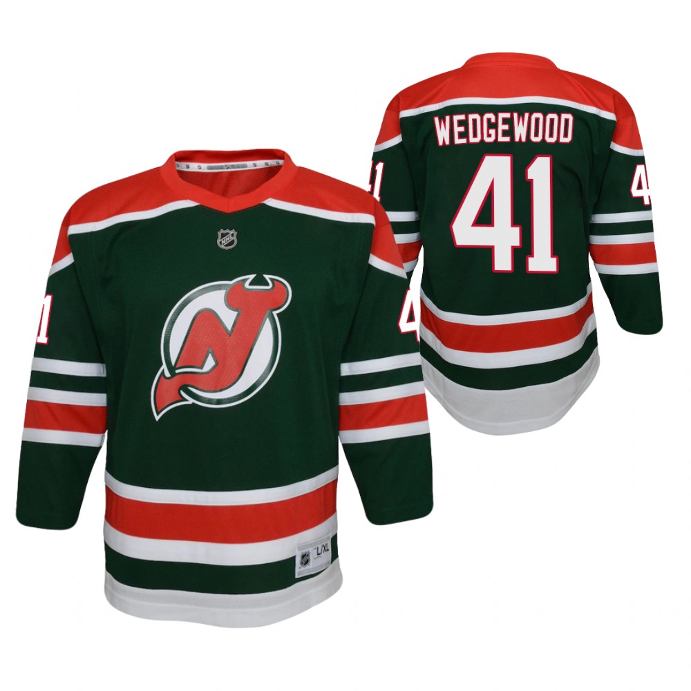 Devils Scott Wedgewood 2020-21 Reverse Retro Jersey Youth Replica