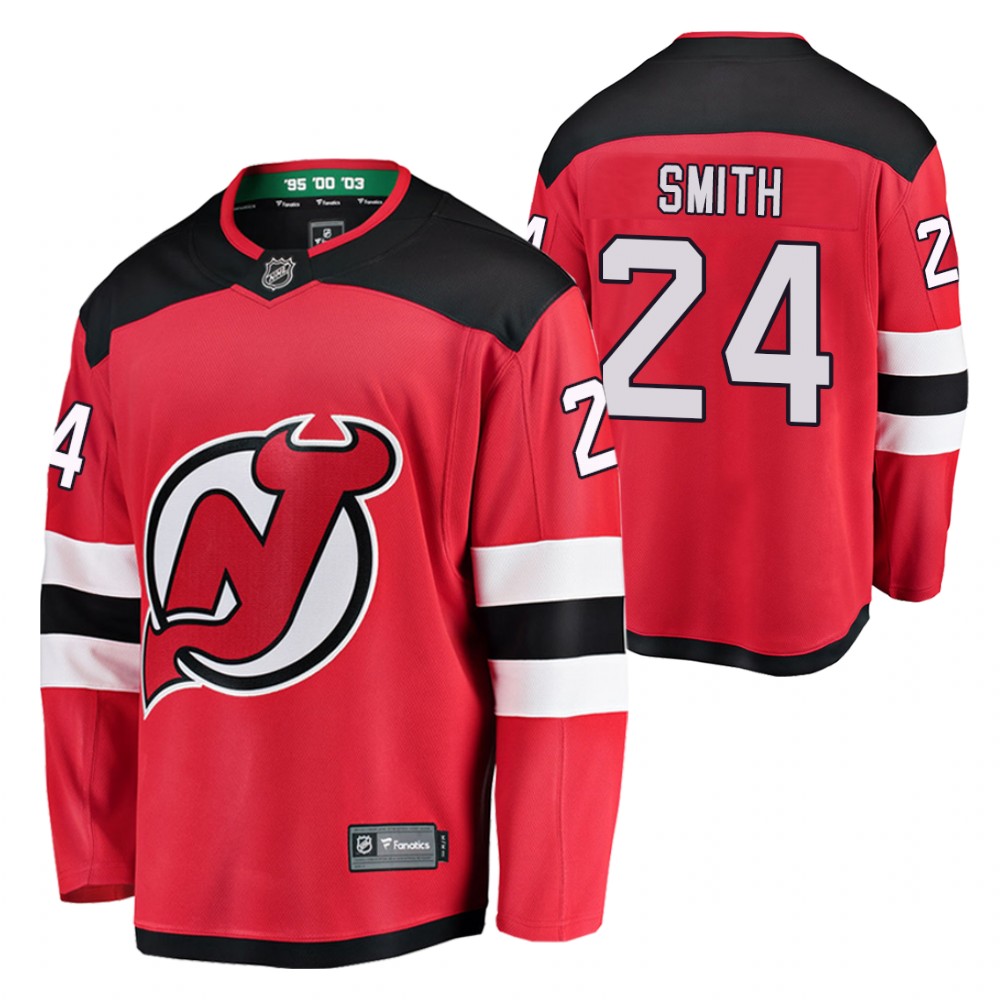 Devils Ty Smith Jersey Home Red Breakaway Player Men's