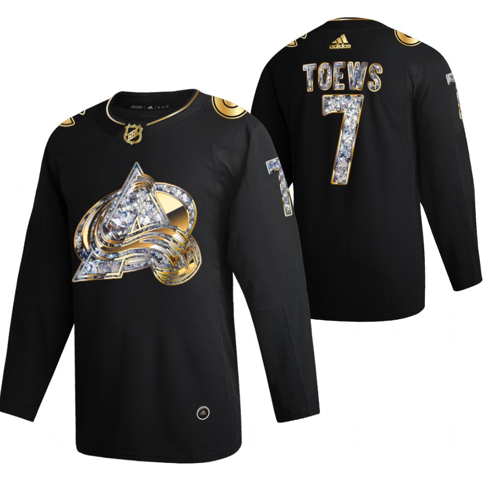 Devon Toews Avalanche #7 Black Diamond Edition 2022 Stanley Cup Playoffs Jersey
