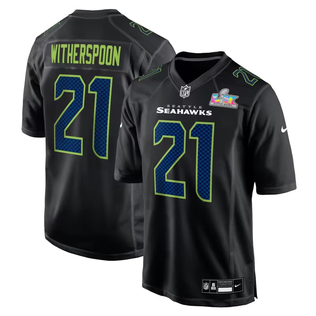 Devon Witherspoon Seattle Seahawks Nike Super Bowl LX Patch Carbon Fashion Game Jersey - Black