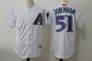 Diamondbacks 51 Randy Johnson White Mitchell & Ness Cool Base Jersey