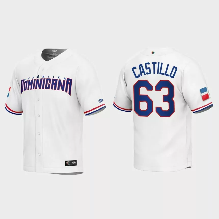 Diego Castillo Dominican Republic Baseball 2023 World Baseball Classic Replica Jersey – White