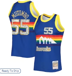 Dikembe Mutombo Denver Nuggets Mitchell & Ness 1996-97 Hardwood Classics NBA 75th Anniversary Diamond Swingman Jersey - Royal