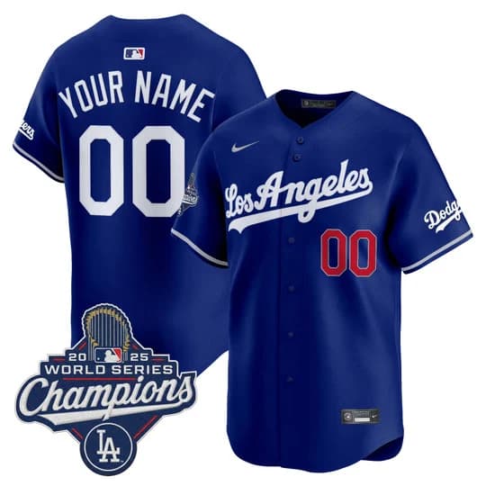 Dodgers 2026 Vapor Premier Limited Custom Jersey - World Series Champions Edition -   All Stitched