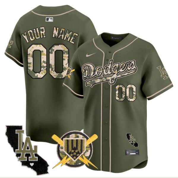 Dodgers Armed Forces Day Vapor Premier Limited   Custom Jersey – All Stitched