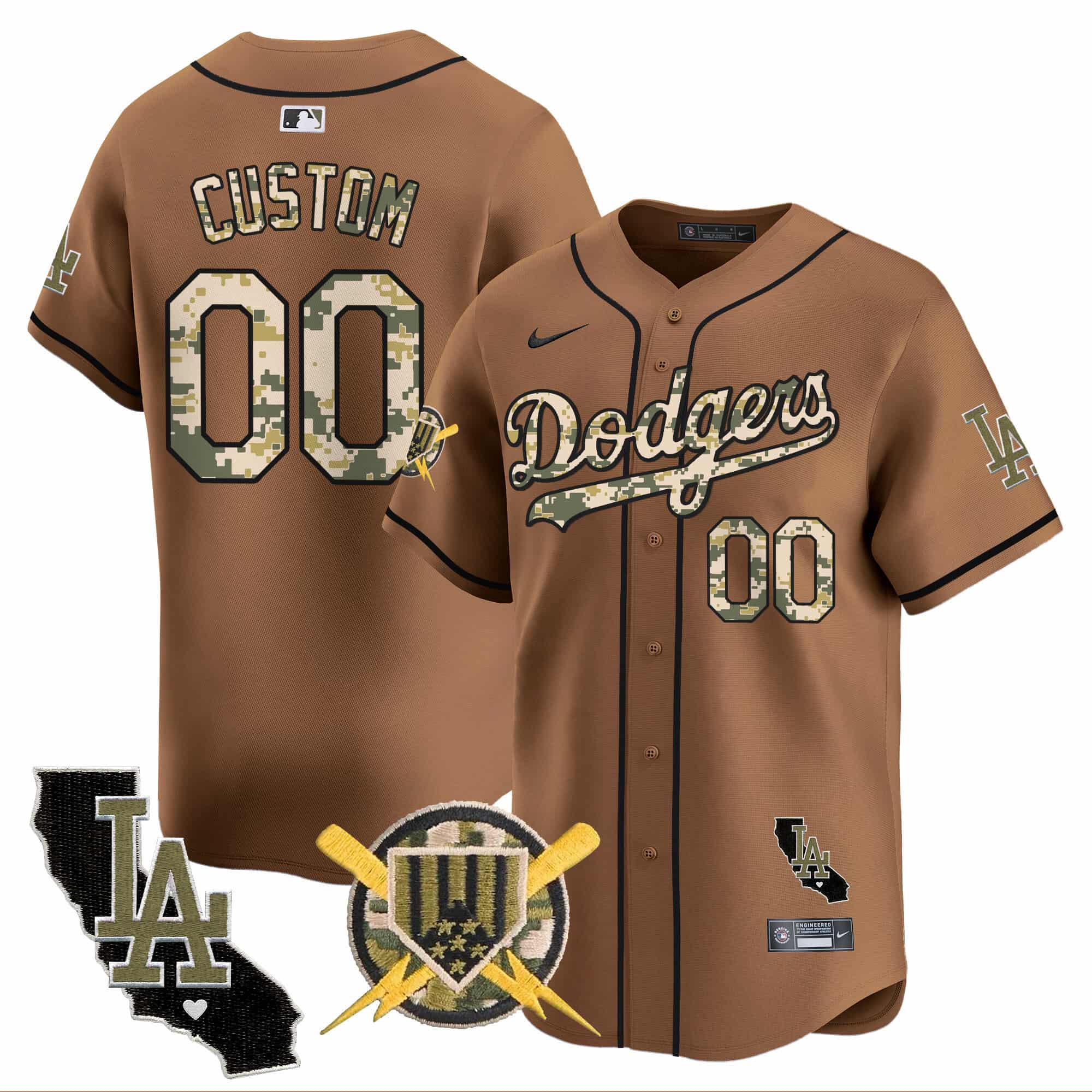 Dodgers Armed Forces Day Vapor Premier Limited  Custom Jersey – All Stitched