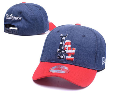Dodgers Team Logo Navy Mitchell & Ness Adjustable Hat GS