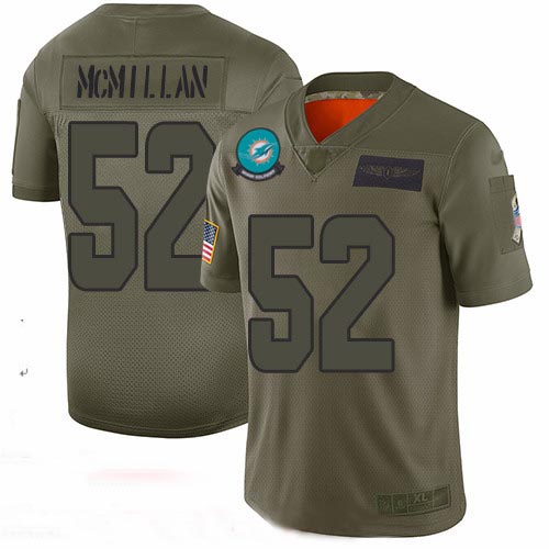Dolphins #52 Raekwon McMillan Camo Men's Stitched Football Limited 2019 Salute To Service Jersey