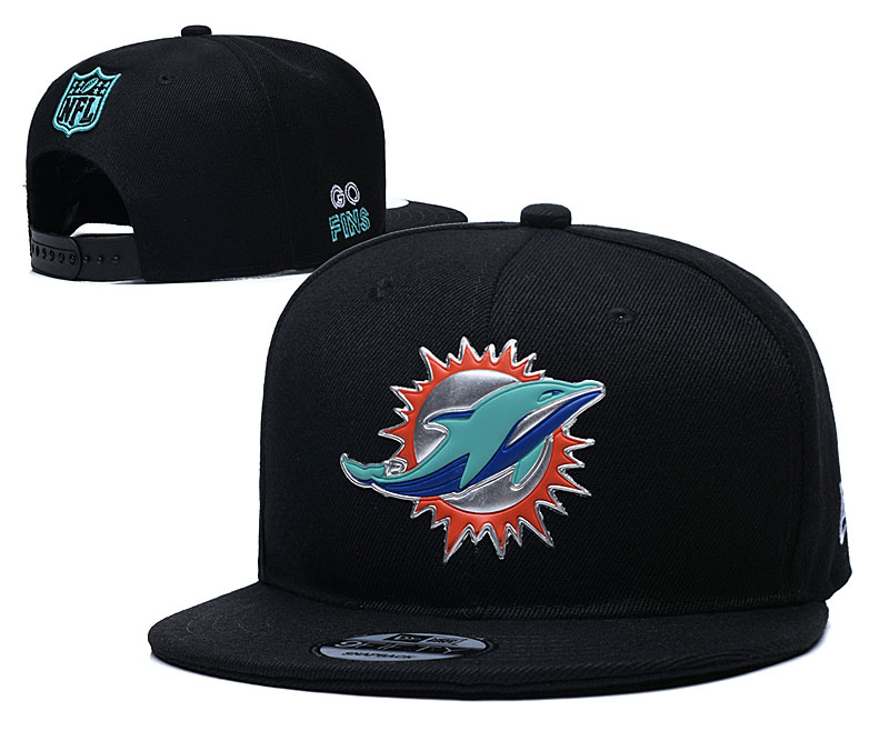 Dolphins Snapback Black Hat--YD