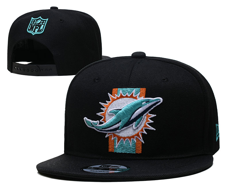 Dolpins Black Snapback Hat --YD