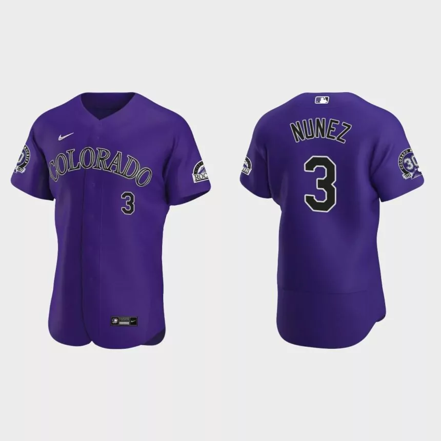 Dom Nunez Colorado Rockies 30th Anniversary Authentic Jersey – Purple