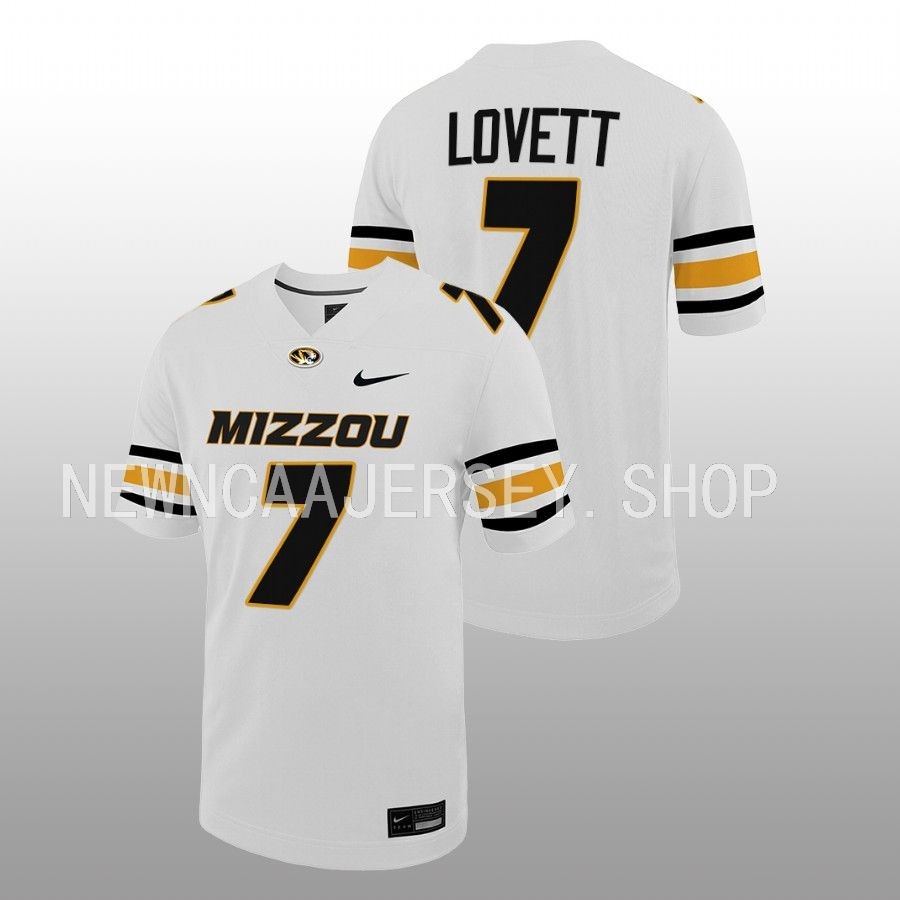Dominic Lovett Missouri Tigers White Untouchable Game Football Jersey