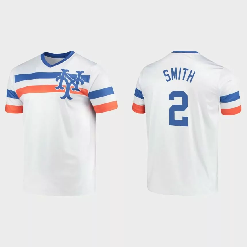 Dominic Smith New York Mets Cooperstown Collection V-Neck Jersey – White