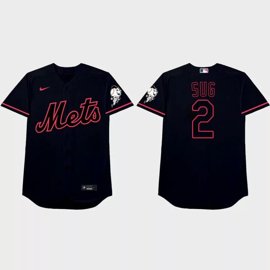Dominic Smith Nickname Mets 2021 Players’ Weekend Sug Jersey – Black