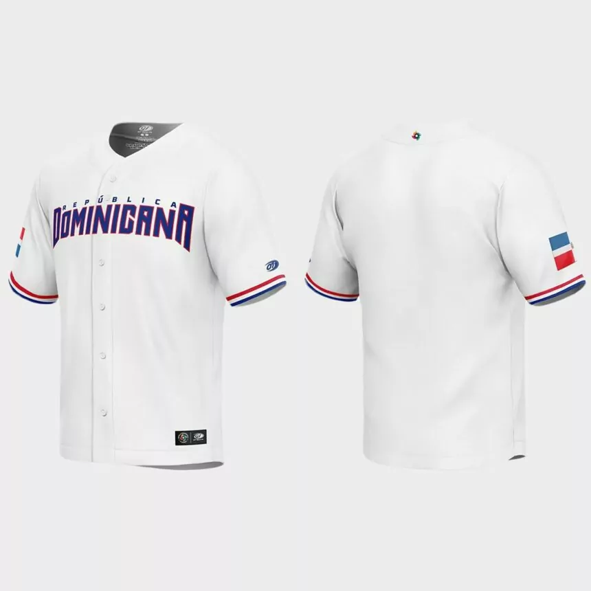 Dominican Republic Baseball 2023 World Baseball Classic Jersey – White