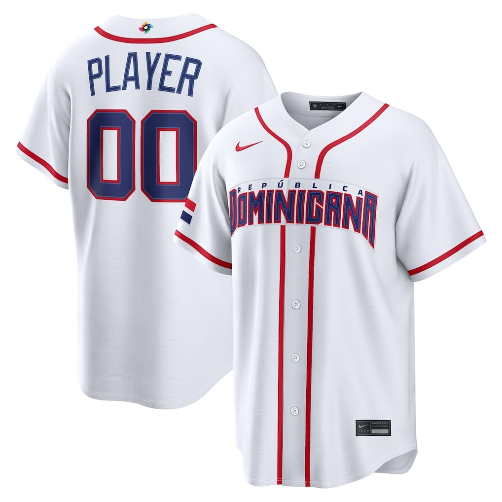 Dominican Republic Baseball Nike 2026 World Baseball Classic Home Pick-A-Player Jersey - White