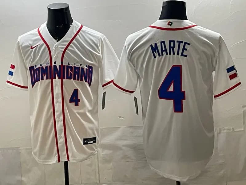 Dominican Republic Baseball Nike 2026 World Baseball Classic Home Stadium Jersey - White 4 marte