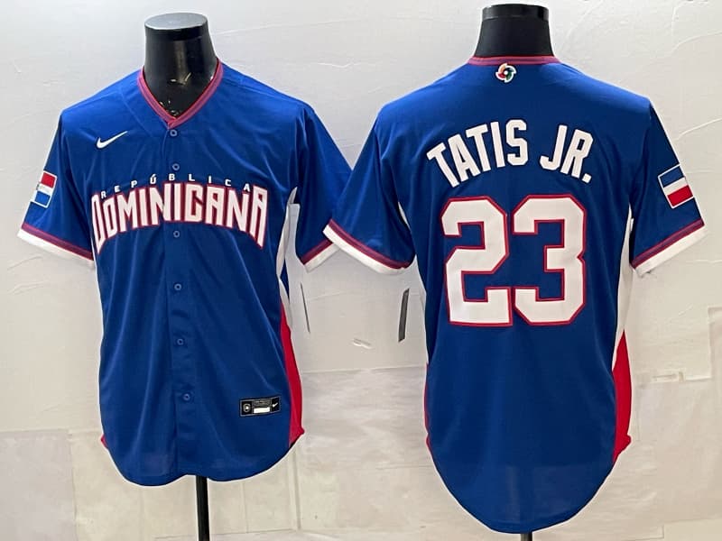 Dominican Republic Baseball Nike 2026 World Baseball Classic Road Stadium Jersey 23 TATIS JR.