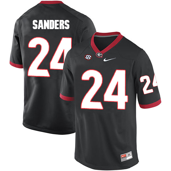 Dominick Sanders Georgia Bulldogs Men's Jersey - #24 NCAA Black Limited Home