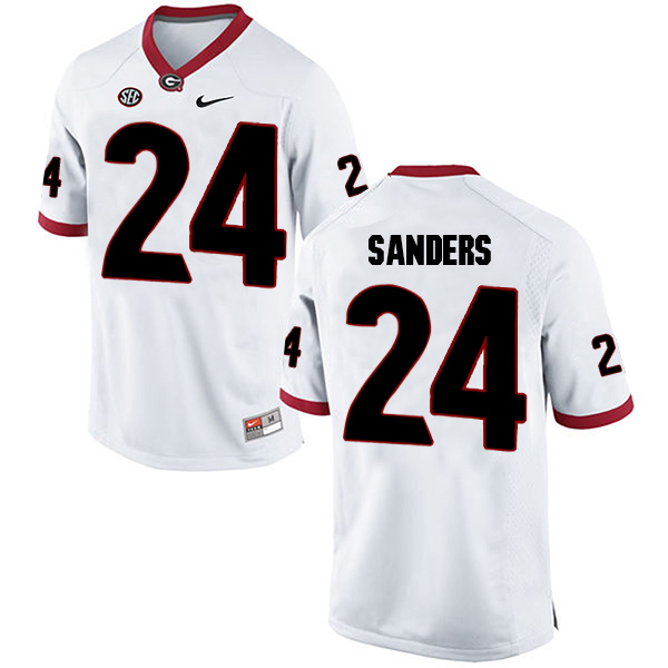 Dominick Sanders Georgia Bulldogs Men's Jersey - #24 NCAA White Limited Away