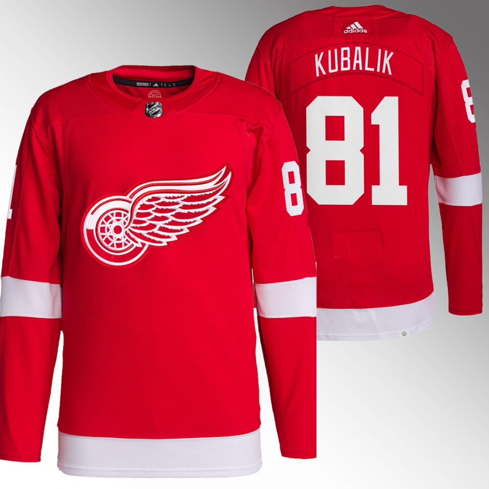 Dominik Kubalik Detroit Red Wings Red Primegreen Authentic Home Jersey