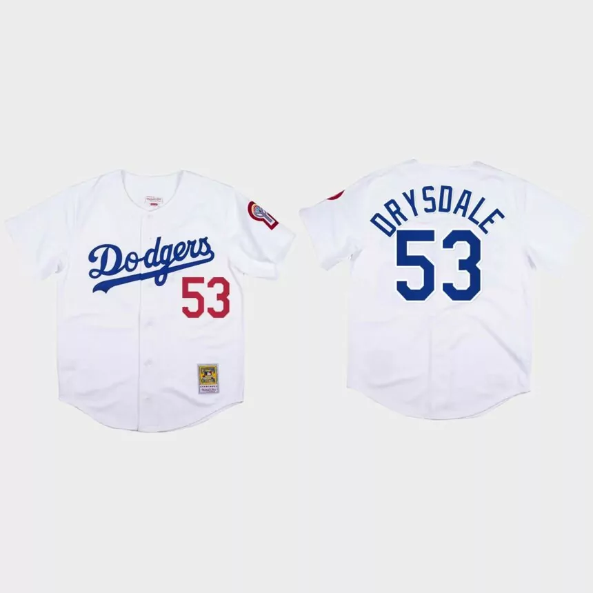 Don Drysdale #53 Los Angeles Dodgers Mitchell & Ness 1981 Authentic Jersey – White