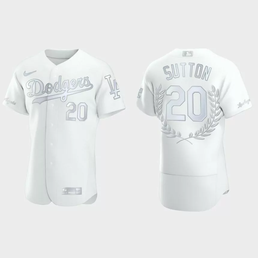 Don Sutton #20 Los Angeles Dodgers Retirement Awards Collection Jersey – White