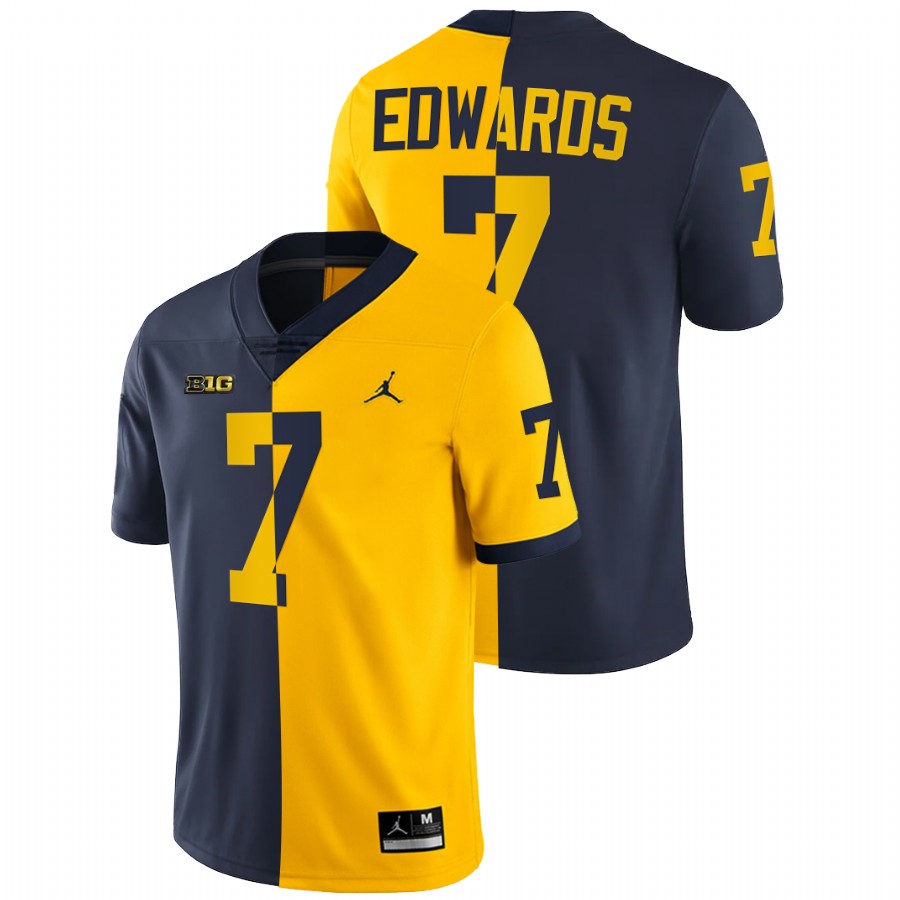 Donovan Edwards Michigan Wolverines Navy Maize 2021-22 Split Edition College Football Jersey