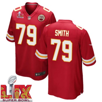 Donovan Smith No 79 Men Super Bowl LIX Kansas City Chiefs Home Game 2025 Jersey- Replica