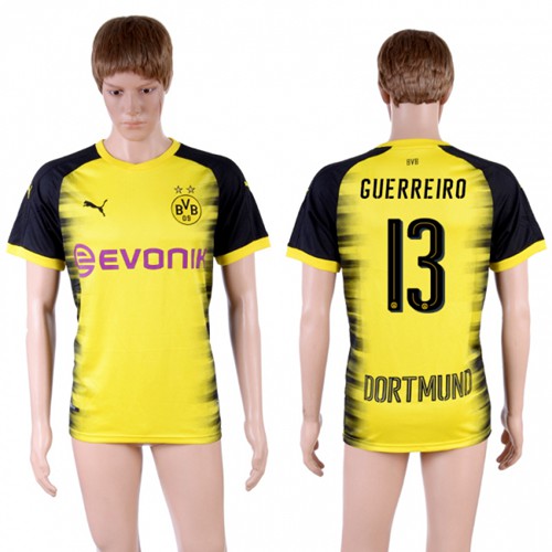 Dortmund #13 Guerreiro Yellow Soccer Club Jersey