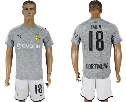 Dortmund #18 Sahin Grey Soccer Club Jersey