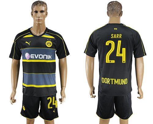 Dortmund #24 Sarr Away Soccer Club Jersey
