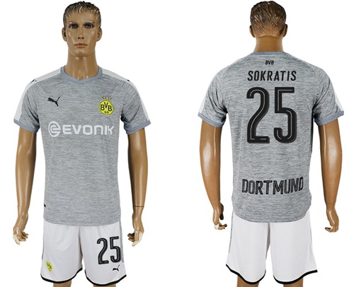 Dortmund #25 Sokratis Grey Soccer Club Jersey