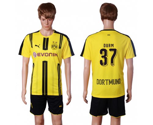 Dortmund #37 Durm Home Soccer Club Jersey