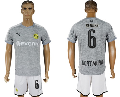 Dortmund #6 Bender Grey Soccer Club Jersey