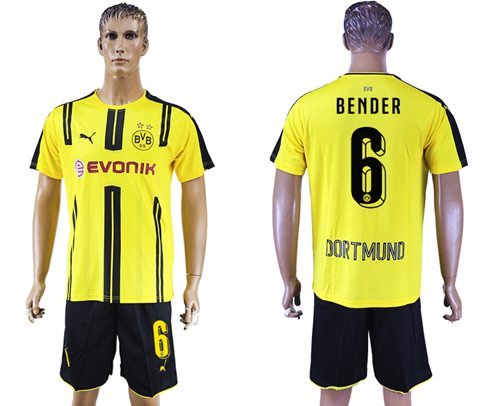 Dortmund #6 Bender Home Soccer Club Jersey