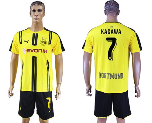Dortmund #7 Kagawa Home Soccer Club Jersey