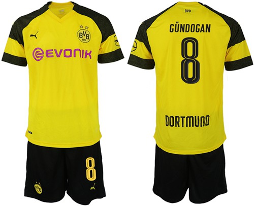 Dortmund #8 Gundogan Home Soccer Club Jersey