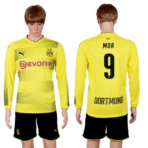Dortmund #9 MOR Home Long Sleeves Soccer Club Jersey