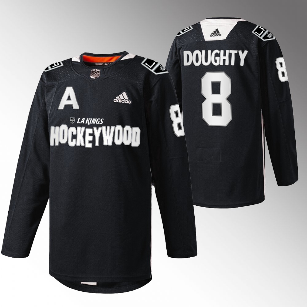 Drew Doughty LA Kings Hockey Wood Black Warm-Up Jersey