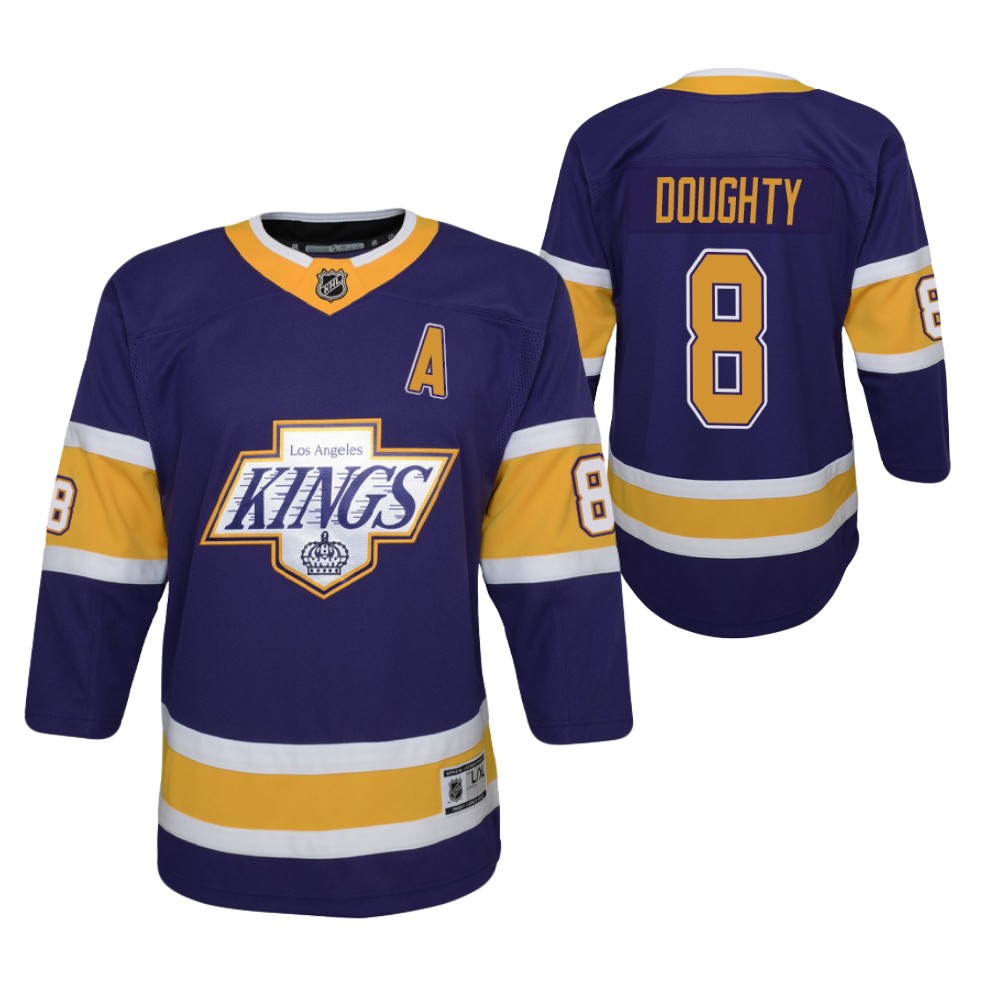 Drew Doughty Los Angeles Kings 2021 Reverse Retro Purple Youth Jersey Replica
