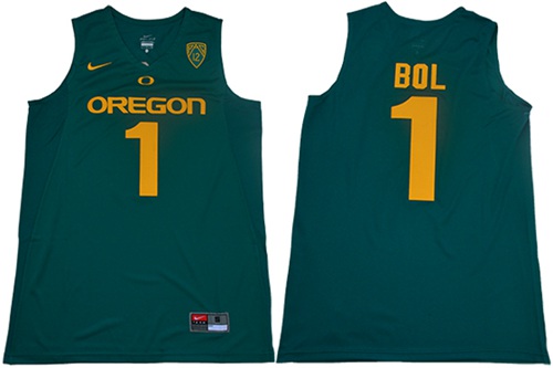 Ducks #1 Bol Bol Dark Green Limited Stitched College Jersey